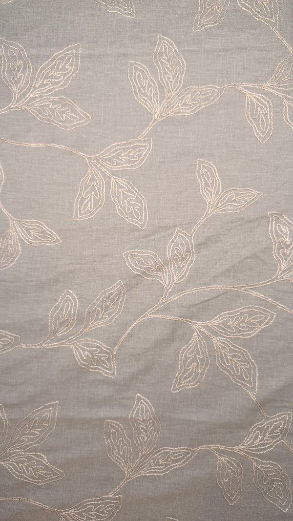 Grey floral embroidery