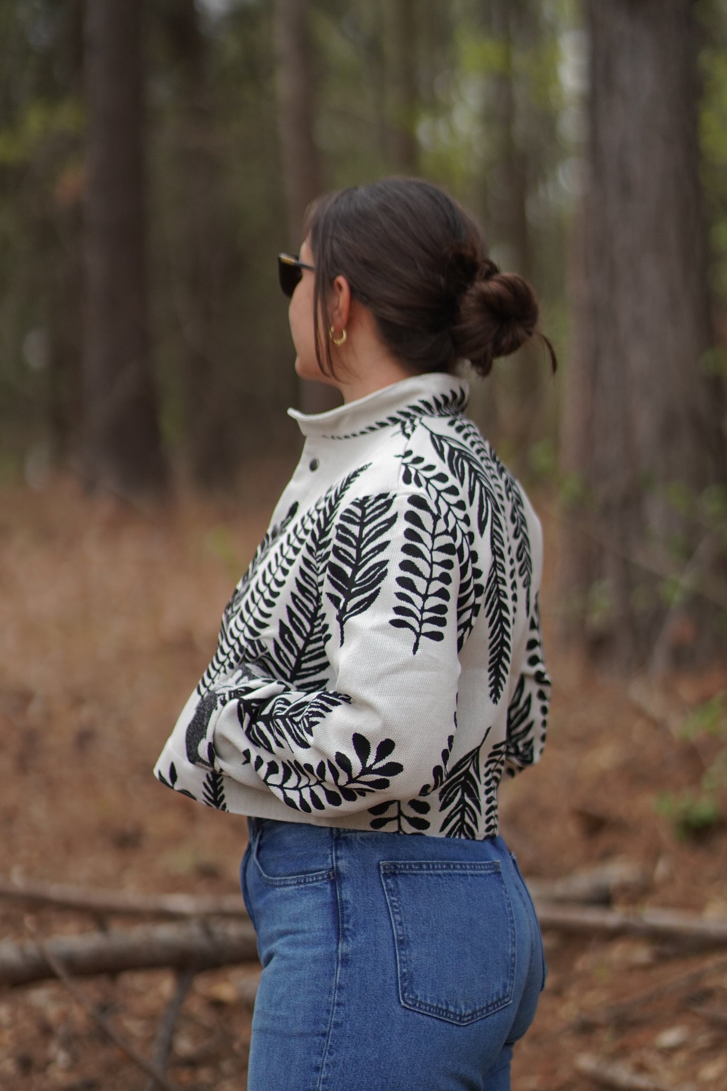 Leaves jacket B&W