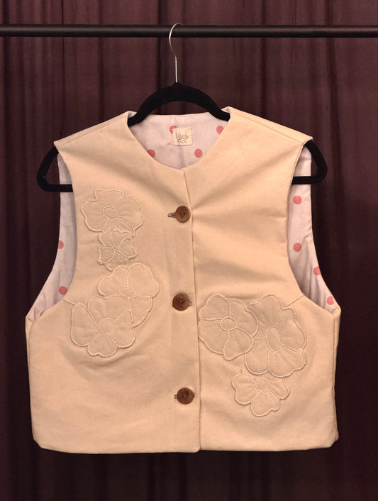 Embroidered Flower Vest