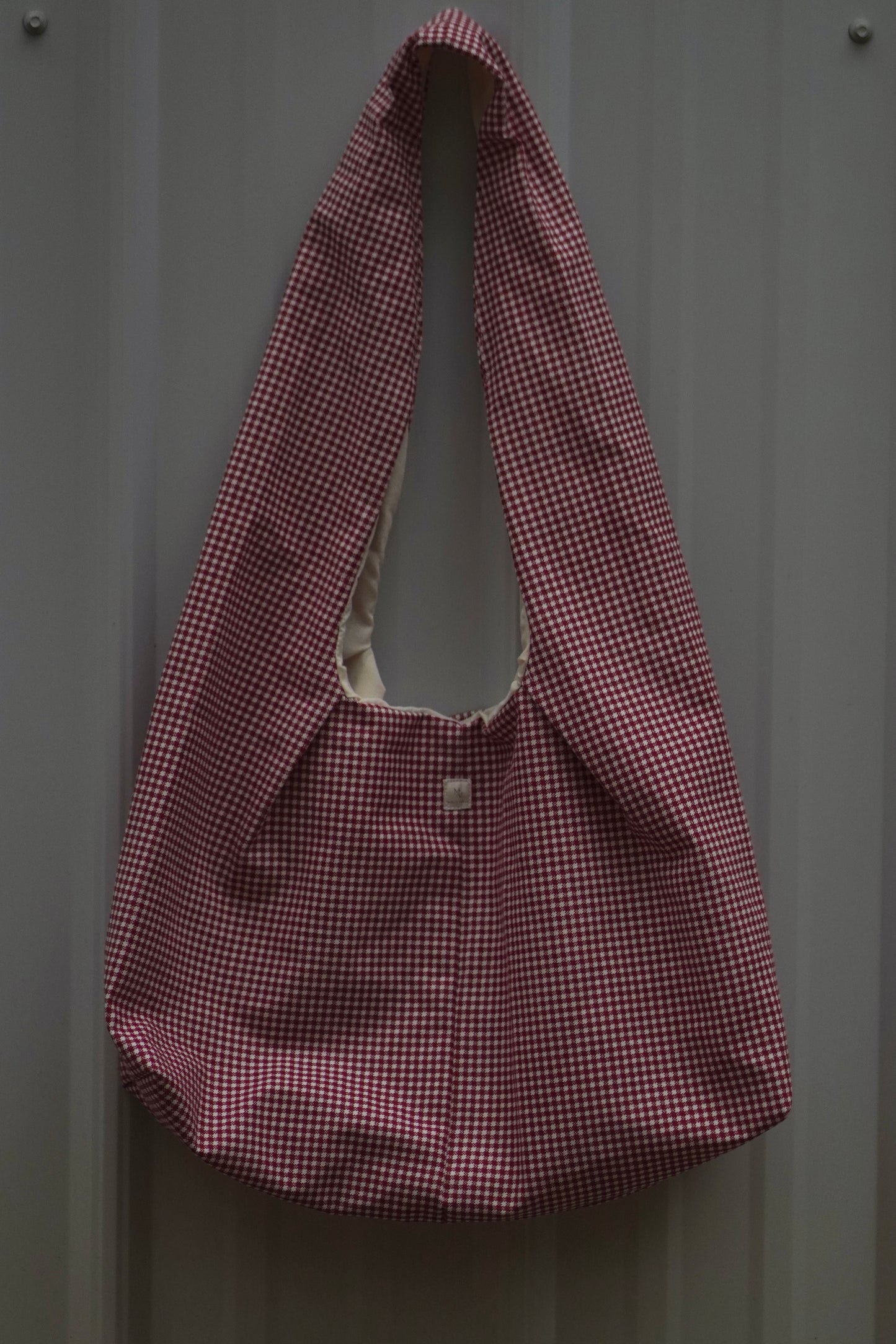 Tote bag red checker