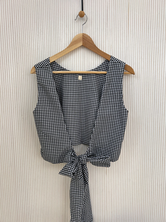 Open back top back gingham