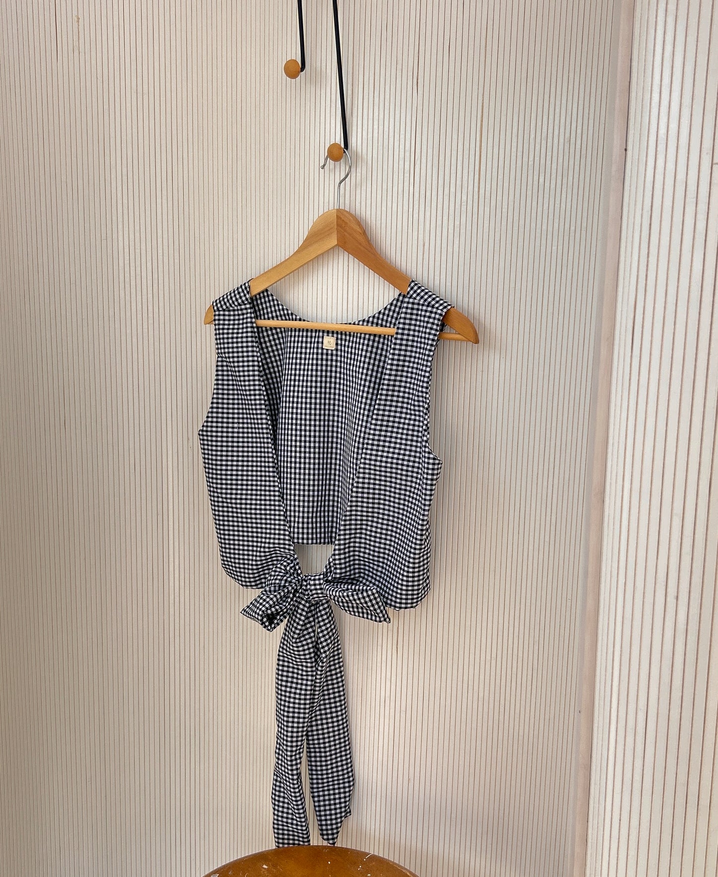 Open back top back gingham