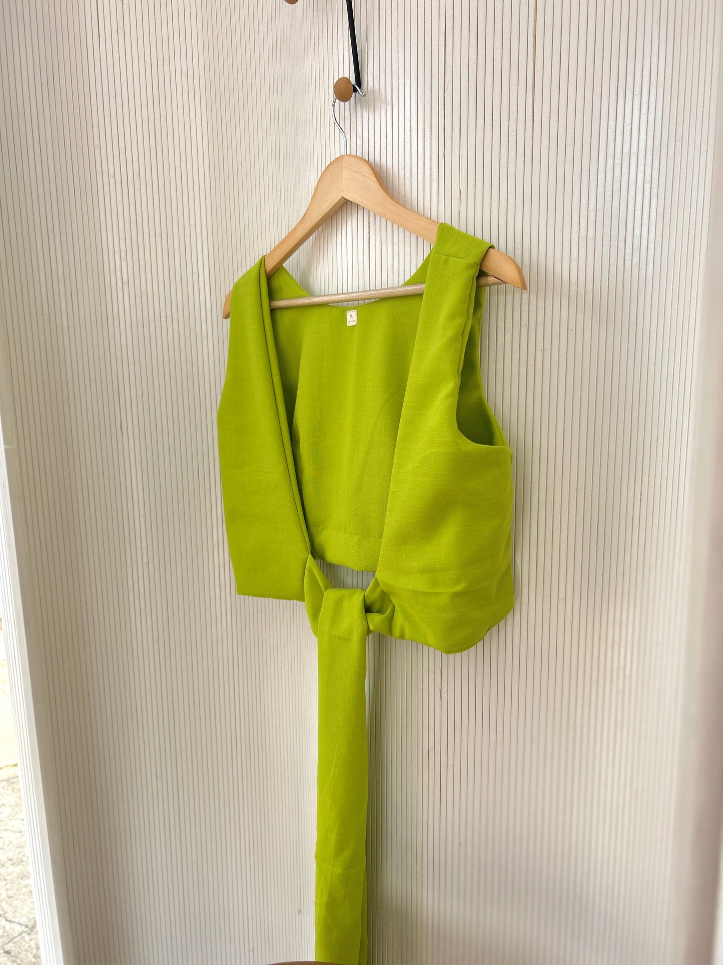 Open back top in green